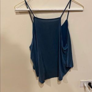 Relaxed-Fit Blue Crop Top